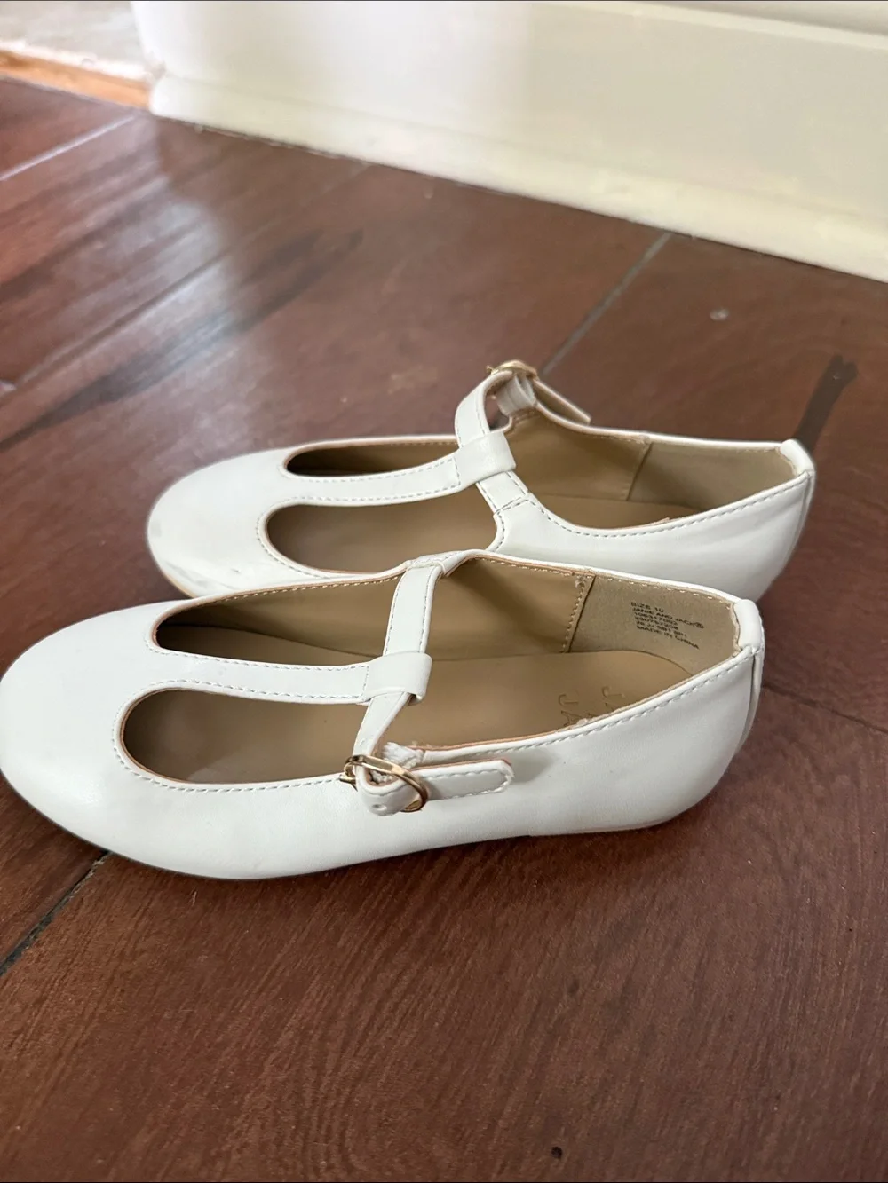 Janie and Jack White Girls' T-Strap Dress Shoes